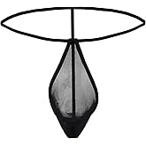 Men's Mesh See Through Thongs G-String T-Back Bikini Underwear