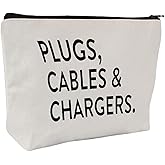 Plugs Cables & Chargers - Makeup Bag for Women Travel - Zipper Cosmetic Storage Bag with Vibrant Designs, Soft Fabric & Multi-Use Functionality (Gift for Birthdays, Graduation, Christmas) (Style A)