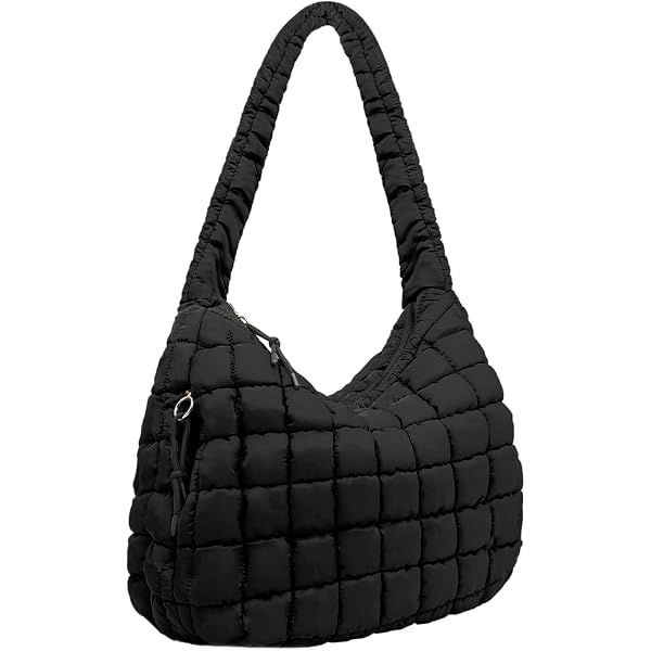 UKAYCCI Women's Large Puffer Tote Bag - Lightweight Quilted Gym Bag With Cosmetic Pouch, Crossbody Hobo Handbag