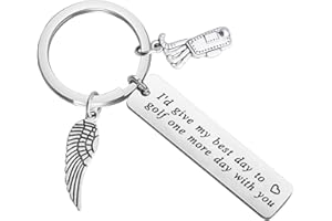 MYOSPARK Memorial Keychain I'd Give My Best Day to Golf One More Day with You in Loving Memory of Dad Uncle Grandpa Gift