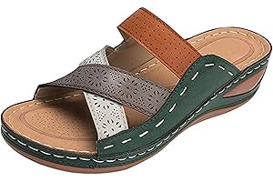 Generic Lausiuoe Sandals Women Dressy Summer Flat Arch Support Orthopedic Slippers Comfortable Open Toe Orthotic Slides Flip Flops