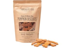 CRAFTED BY HUMANS LOVED BY DOGS Portland Pet Food Company Pumpkin Dog Treats Healthy Biscuits for Small Medium & Large Dogs - Grain-Free, Human-Grade, All Natural Cookies, Snacks & Puppy Training Treats - Made in The USA - 5 oz
