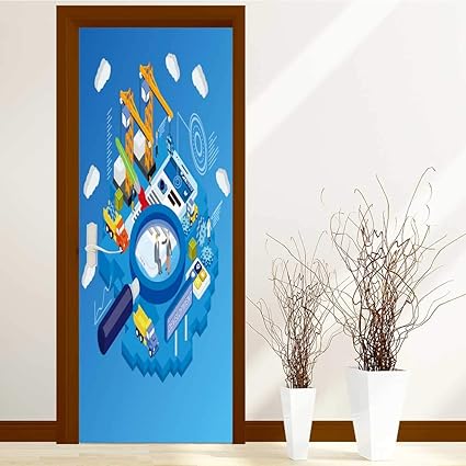 Amazon Com Scocici1588 Home Door Sticker Decor Flat D