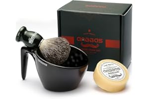 Anbbas Badger Hair Shaving Brush with Shaving Soap Bar and Upgrade Lathering Way-POP Mug A5 Melamine,Foaming Set for Men Wet Shave,Women Girls Hair Removal