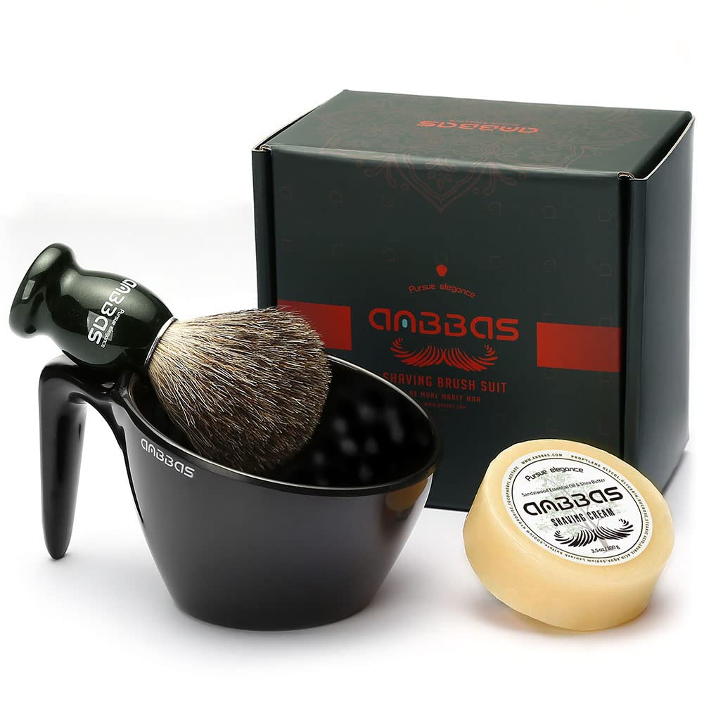 Photo 1 of Anbbas Badger Hair Shaving Brush with Shaving Soap Bar and Upgrade Lathering Way-POP Mug A5 Melamine,Foaming Set for Men Wet Shave,Women Girls Hair Removal
