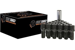 West Coast Wheel Accessories 12X1.25 Conical Spline Lug Bolt 27Mm 5 Lug Install Kit Black