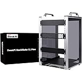 GeeekPi 8U Server Rack Cabinet, DeskPi RackMate T1 Plus,10 inch Network Rack for Servers, Network, A/V Equipment, 10.23inch/260mm Depth (Silver)