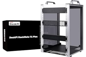 GeeekPi 8U Server Rack Cabinet, DeskPi RackMate T1 Plus,10 inch Network Rack for Servers, Network, A/V Equipment, 10.23inch/2