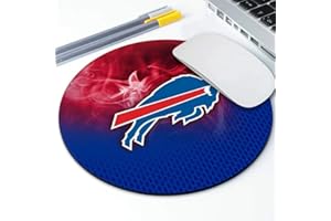 ZYJTEK Sports Round Mouse Pad,Red Blue Design Non-Slip Rubber Base Mousepad for Computers Laptop Desk,Gaming Mouse Mat for Football Fans