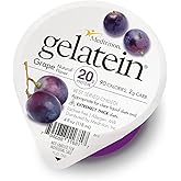Medtrition Gelatein Grape - High Protein, Sugar Free Gelatin with 20 grams of protein | Ideal for clear liquid diets, swallowing difficulties, bariatric, dialysis and oncology (12 Pack)