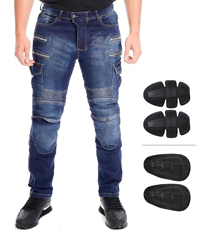 Pantalones De Moto Vaqueros Con Protección Kevlar Y Armadura CE – Para Hombre, Todo Clima – Texpeed
