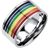 MENSO Men Women's Classic Stainless Steel Rainbow