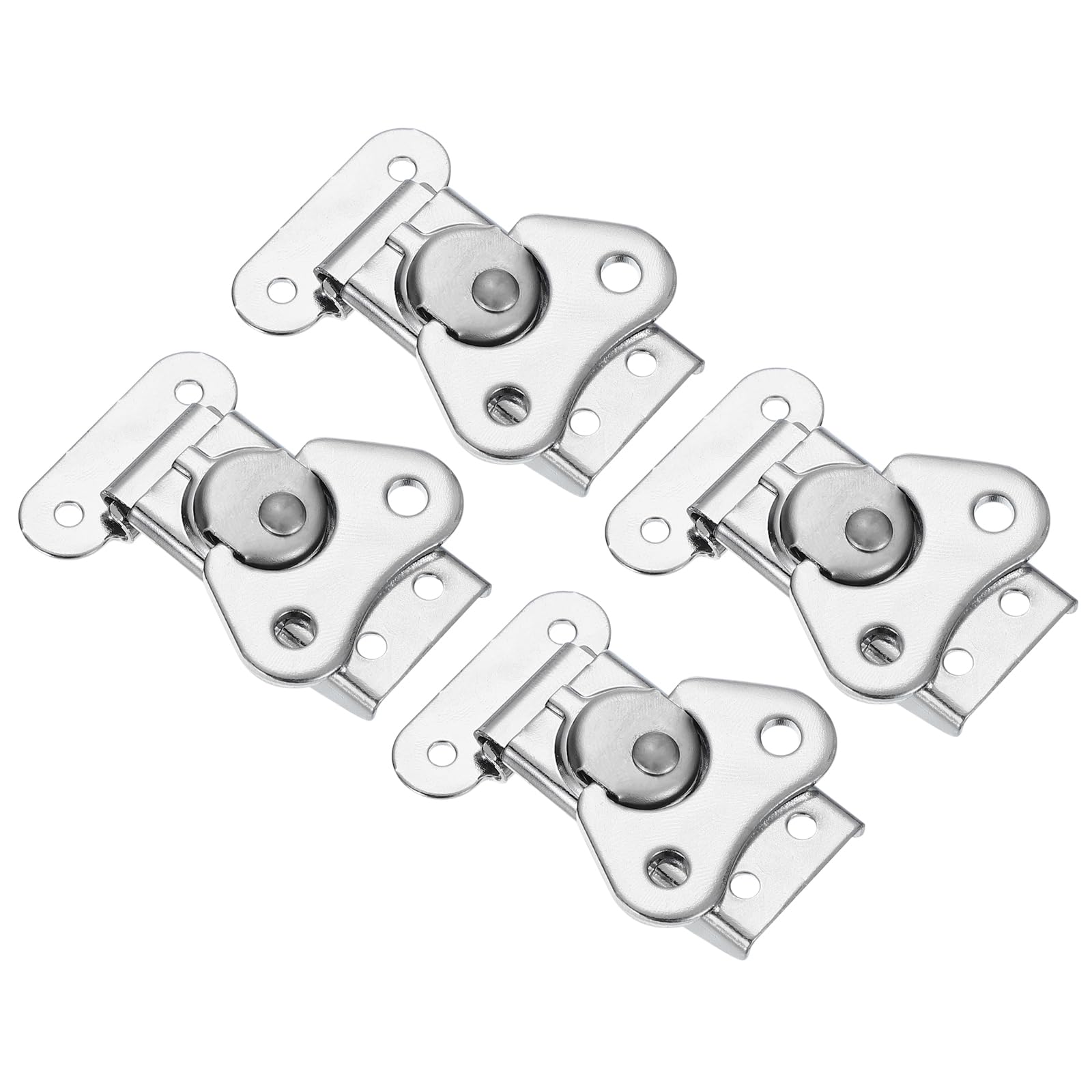 PATIKIL Spring Loaded Small Butterfly Twist Latch 2"x1.5", 4 Pack Steel Twist Latch and Keeper Toggle Clamp Metal Hardware for Case Box Chest Closure, Silver Tone