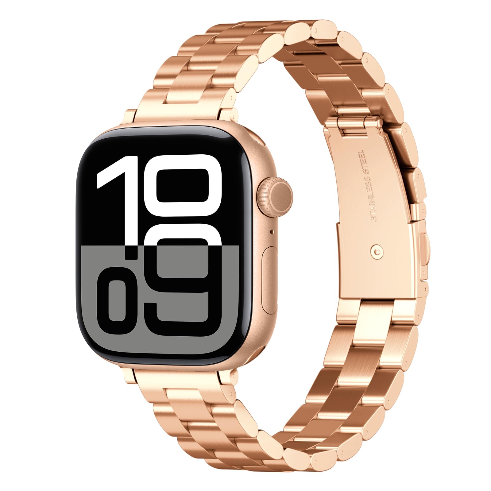 ARTCHE Slim Watch Strap for Apple Watch Strap 42mm 41mm 40mm 38mm, Compatible with iwatch Straps Series 11/10/9/8/7/6/SE/5/4/3/2/1, Lady Thin Stainless Steel Band for Women Female, Rose Gold