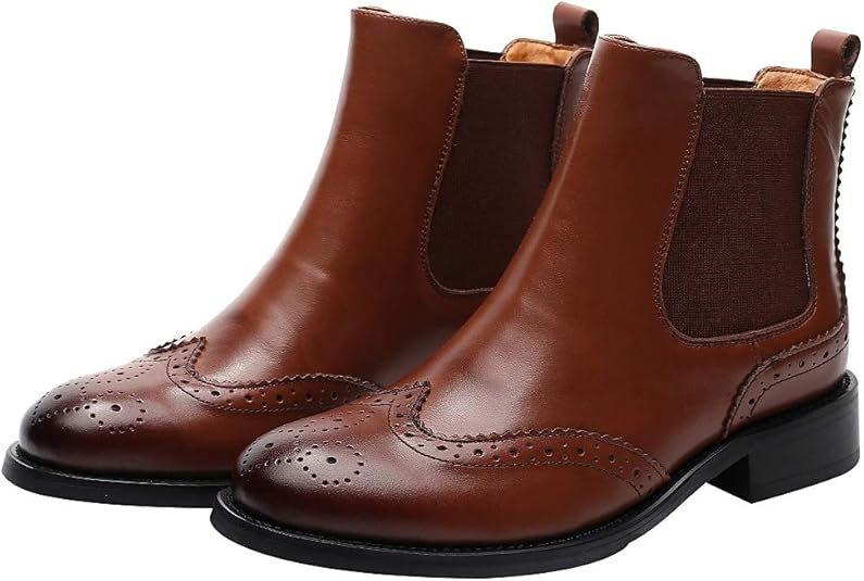 womens wingtip chelsea boots