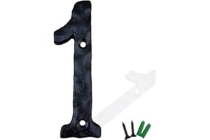 YICC 5.5 Inch House Numbers, Cast Iron Home Address Number/Mailbox Number, Black Finished (Number 1)