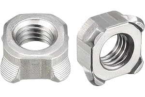 uxcell Weld Nuts,M10 Square UNC Coarse Carbon Steel Machine Screw Silver Pack of 20