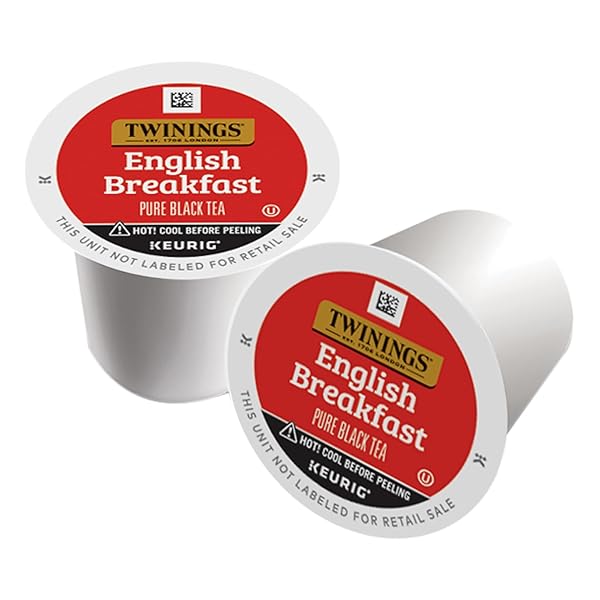 TWININGS ENGLISH BREAKFAST BLACK TEA K-CUP PODS FOR KEURIG, 24 COUNT (PACK OF 1), SMOOTH, FLAVOURFUL, ROBUST, CAFFEINATED, ENJOY HOT OR ICED