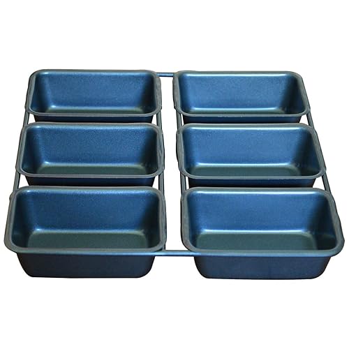 Mini Loaf Pan, 6-Cavity Linked Mini Toast Mold, Carbon Steel