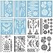 12 Sheets Henna Temporary Tattoos Stickers Fake Body Tattoos, 100+ Temp Tattoos Henna Tattoo Designs for Women Girls, Stick on Fake Tattoos, White & Black