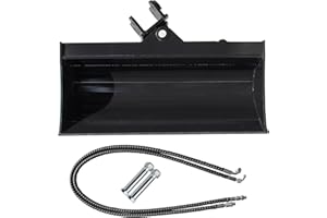 DANWIWEE Excavator Hydralic Tilting Bucket Attachment, 32IN/ 800mm Flat Tooth Backhoe Bucket Fit for 1-1.8 Tons Mini Excavators, Plain Mud Grading Attachment