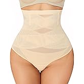 Hioffer Thong Shapewear Tummy Control High Waist Girdles for Women Body Shaper Under Dress Shaping Panties
