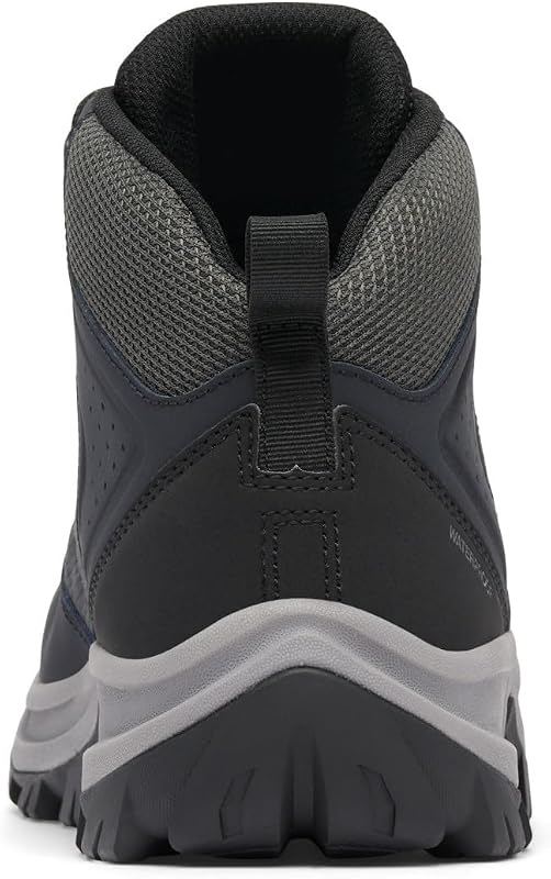 Botas de trekking e caminhadas Mid Rise impermeáveis para caminhadas transversais masculinas, Botas de trekking e caminhadas de altura média impermeáveis, pretas/vermelho montanha, 8