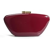 HOXIS Glossy Patent Leather Evening Clutch Bag with Detachable Chain Women's Purse for Wedding Party Prom