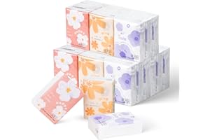 ZHJIANUP 27 Packs Pocket Tissues, Small Travel Size Bulk Facial Paper Towel, Travel Essential, Purse Tissue, Individual Packet, Soft 3 Ply Portable Napkins with Cute Prints for Wedding Party (Daisy)