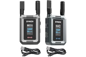 SYNCO XVision HD Wireless Video Transmission System Dual HDMI 1080P HD One Transmitter and Receiver Transmission Range 300 m/985 ft 0.04s Low Latency with NP-F Battery Slot and USB-C Power Input