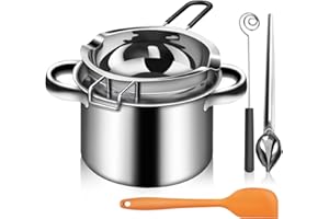 Artcome 5pcs Double Boiler Melting Pot Set - 600ML/0.6QT Chocolate Melting Pot, 1600ML/1.7QT Stainless Steel Pot, Decorating 