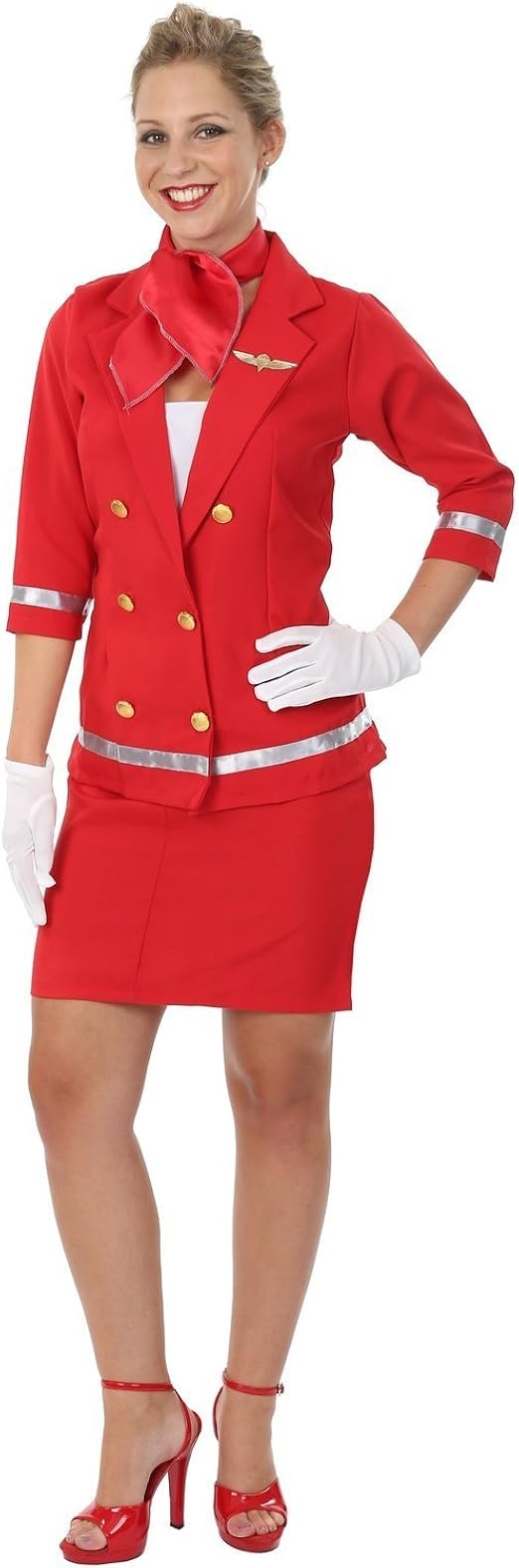 Adult Sizzling Red Air Hostess Costume