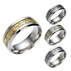 Shusuen ☜ Titanium Steel Dragon Ring with Silver
