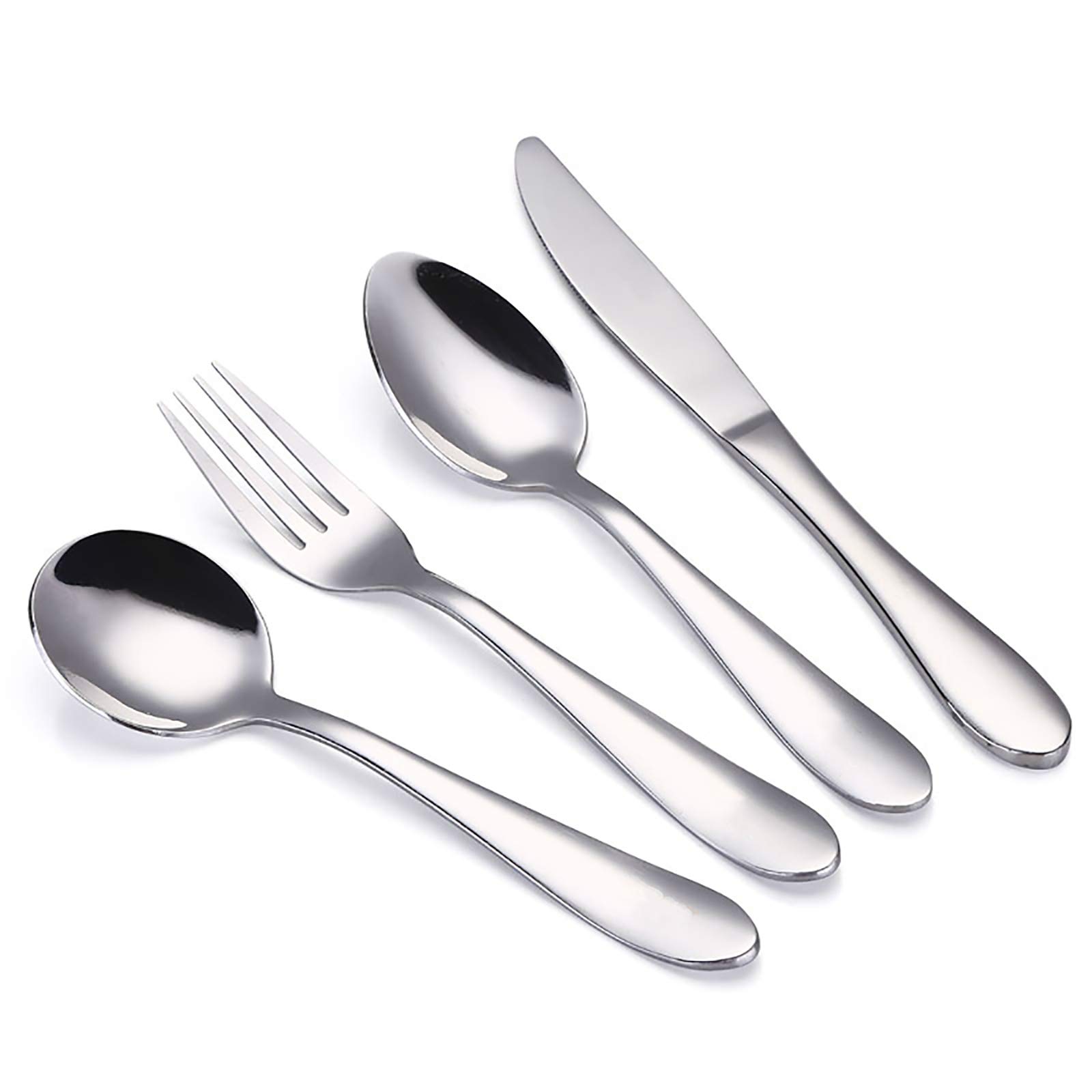 VANRA 4Pcs Children's Cutlery Set Stainless Steel Toddler Dinnerware Fork Spoons Knife Utensils for Kids,1 Fork + 2 Spoons + 1 Knife