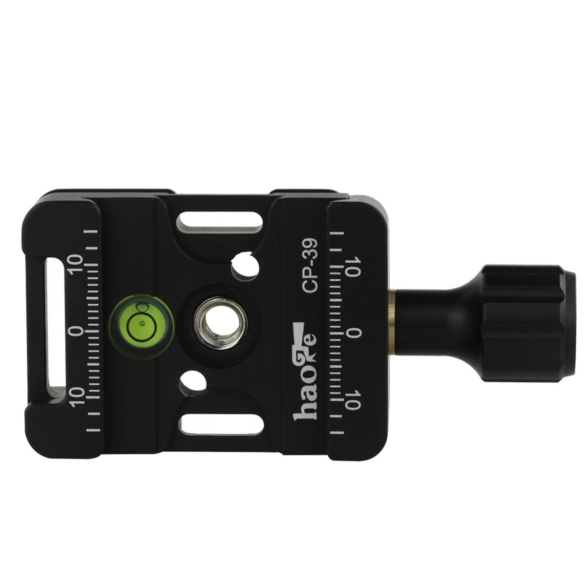Haoge CP-39 Screw Knob Quick Release Clamp Adapter with Hand Strap Hole Bosses Boss Slot fit RRS Sunwayfoto Kirk Benro Arca Swiss Tripod or Monopod Head on Canon Nikon Sony Pentax Fujifilm Camera DSLR