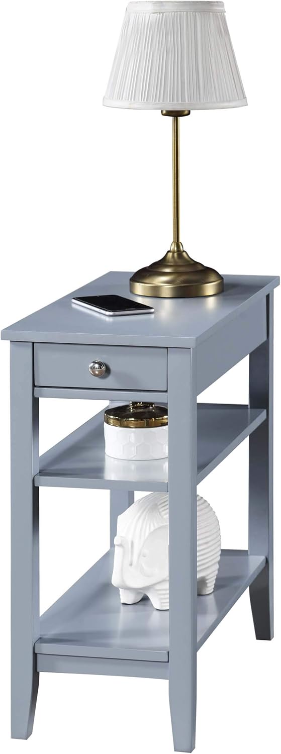 Convenience Concepts American Heritage Three Tier End Table with Drawer, Espresso: Furniture & Decor