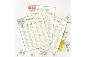 10-Piece 30-Day Body Toning Poster Bundle: Home Workout Plans for Slimmer Arms, Thighs, Butt & Flat Stomach