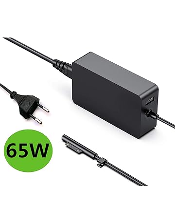 Cargador Surface Pro,65W 15V 4A Cargador para Microsoft Surface Pro 3/Pro 4/Pro 5/Pro 6/Surface Laptop/Surface Book/Surface Go Modelo 1706 con Puerto del USB y Cable Extensión Alimentación