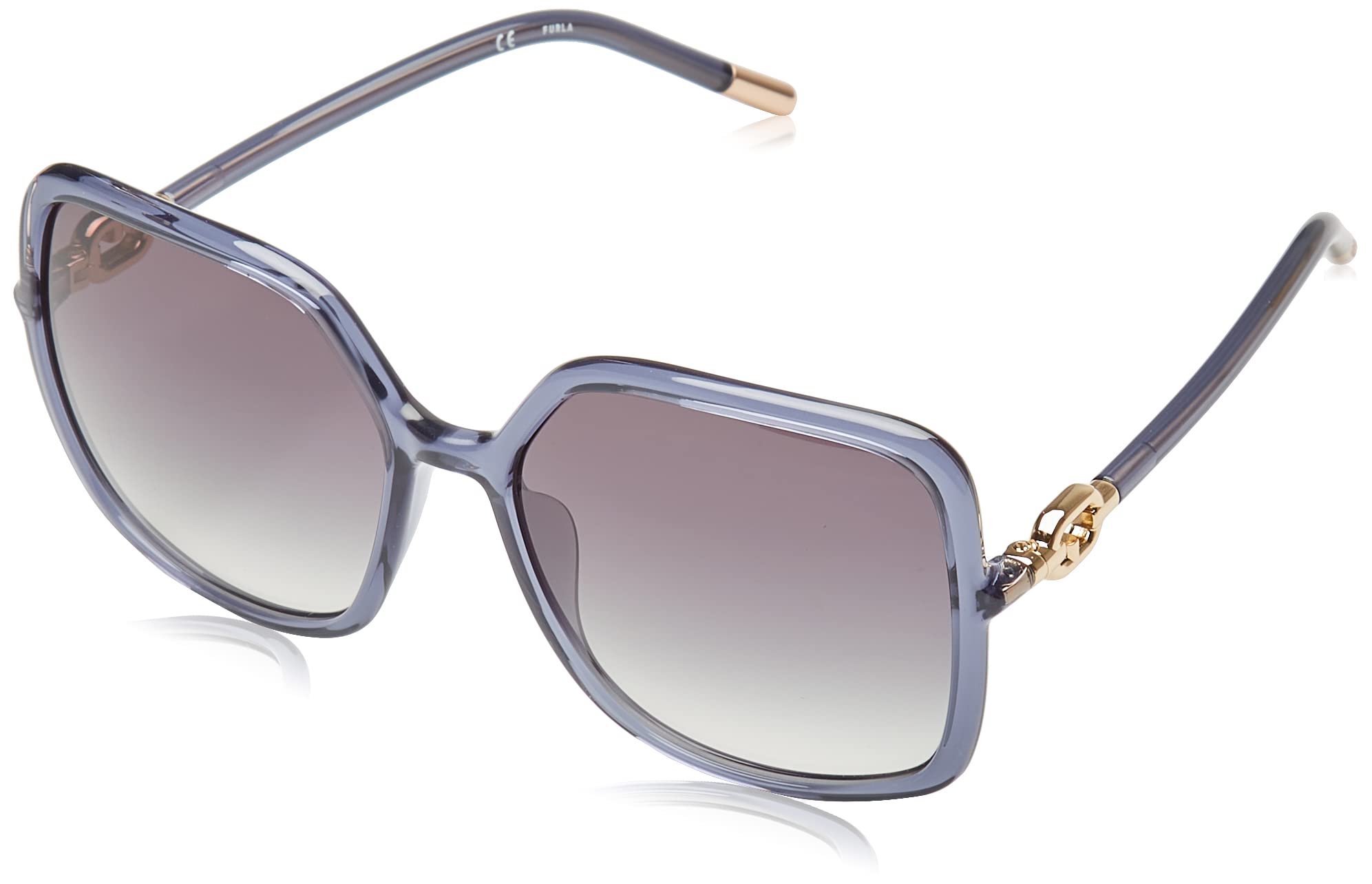 Furla Women's Sfu536 Sunglasses, Blu Transparent Lucido, UK 30