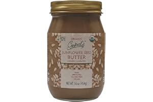 GOPAL'S HEALTHFOODS Gopal’s Sprouted Organic Raw Sunflower Seed Butter, 100% Gluten-Free (Unsalted) 16 Ounces | Keto, and Paleo-Friendly
