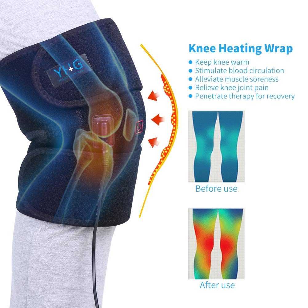 DOACT Heat Knee Brace for Hot or Cold Therapy, USB Heating Knee Pad Wrap for Arthritis Pain