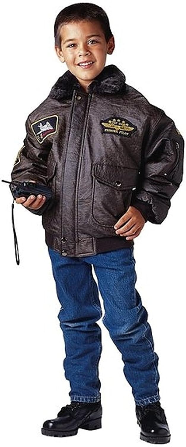 Amazon Com Brown Wwii Aviator Kids Flight Jacket 7675 Size M Military Coats And Jackets Clothing