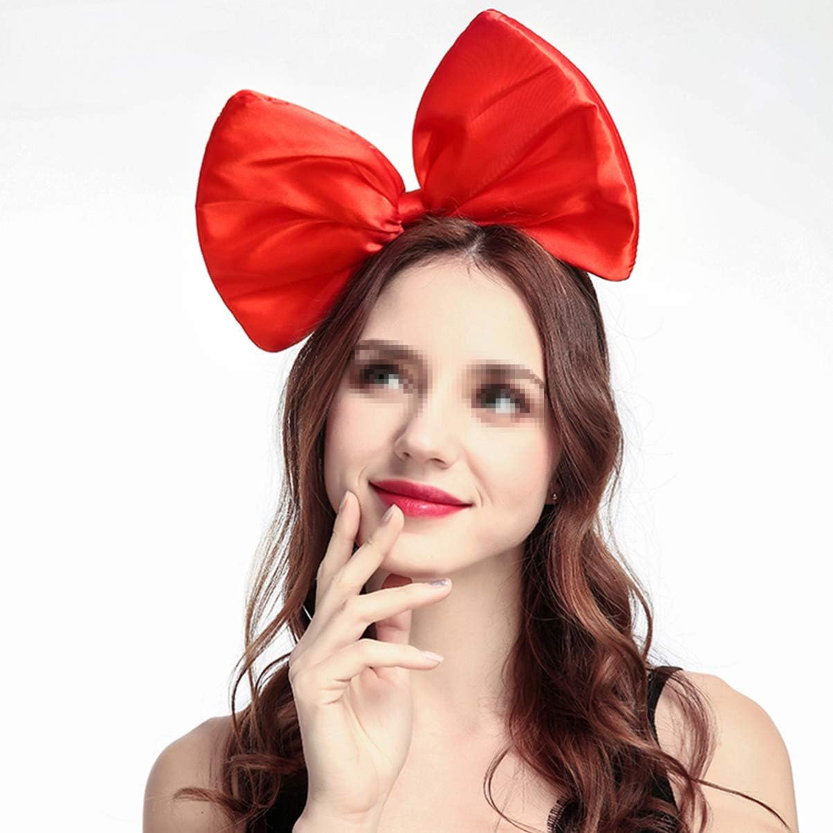 Lurrose Huge Bow Headband Large Bowknot Hairband Halloween and Christmas Party Hair Accessories for Woman Girl (Red) - Image 5