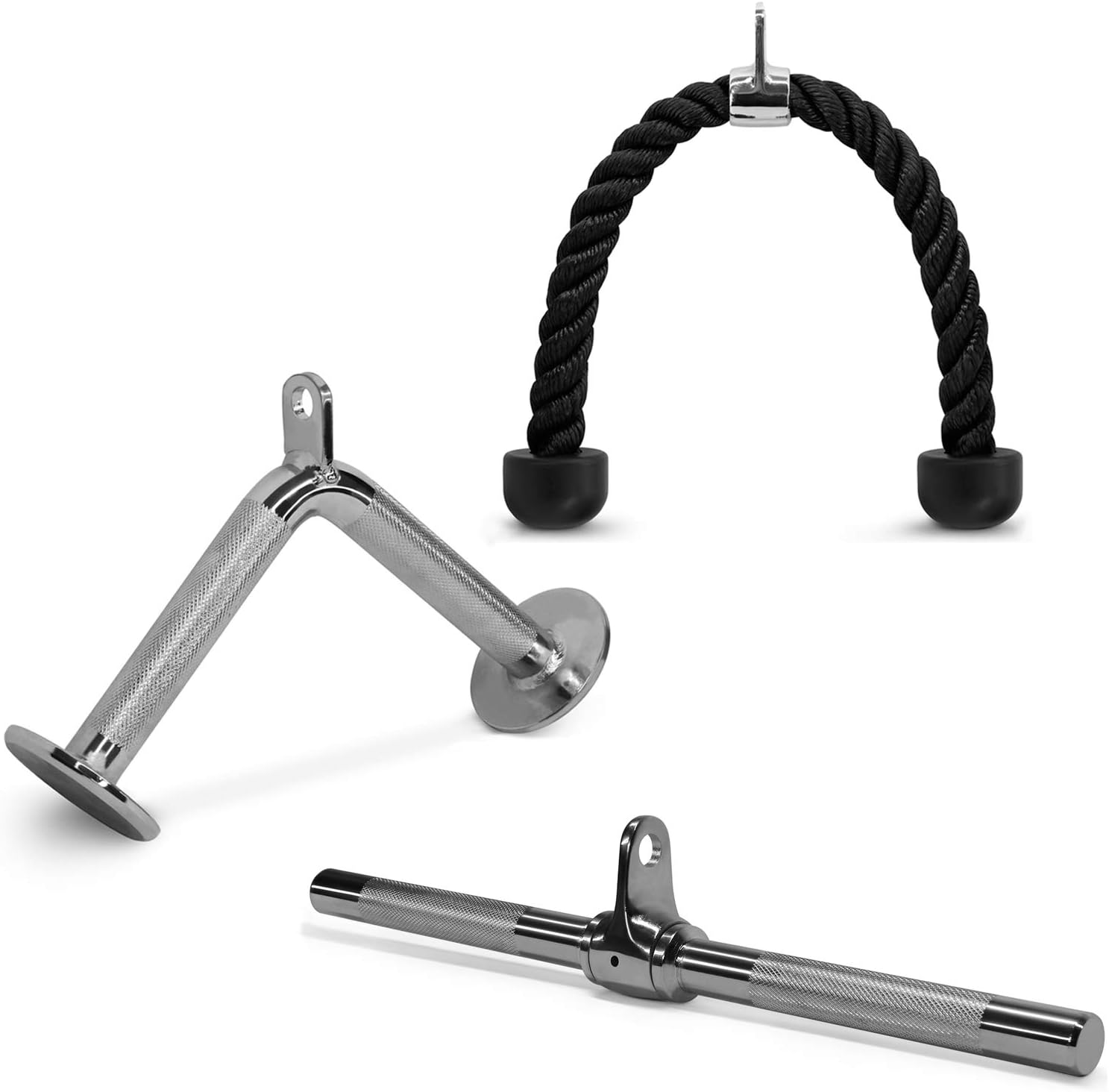 RIGERS Combo Tricep Push Down Machine Attachments | Multi-Choice: V Handle, Tricep Rope, Rotating Straight Bar, V-Shaped Press Down Bar | Cable Machine Accessory