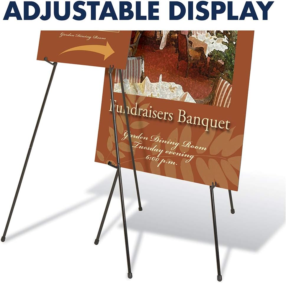 Quartet Easel, Instant Easel Stand, Heavy-Duty, 64", Supports 10 lbs., Tripod Base (27E), Black : Artists Easels : Office Products