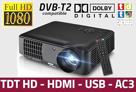 Proyector de Alta definicion FULLHD, Android, WiFi, TV TDT, AC3 ...