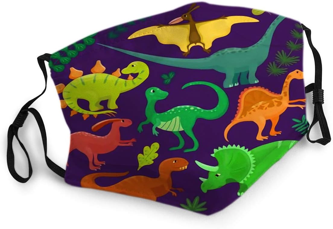 Breathable Mouth Face Scraf Dinosaur Kid Cartoon Style Collection Set Dino Reptile Cute Monster