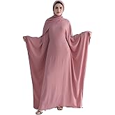 Muslim Abaya Dress Women Middle East Arabian Prayer Robe Batwing Maxi Kaftan Abaya Dress with Hijab