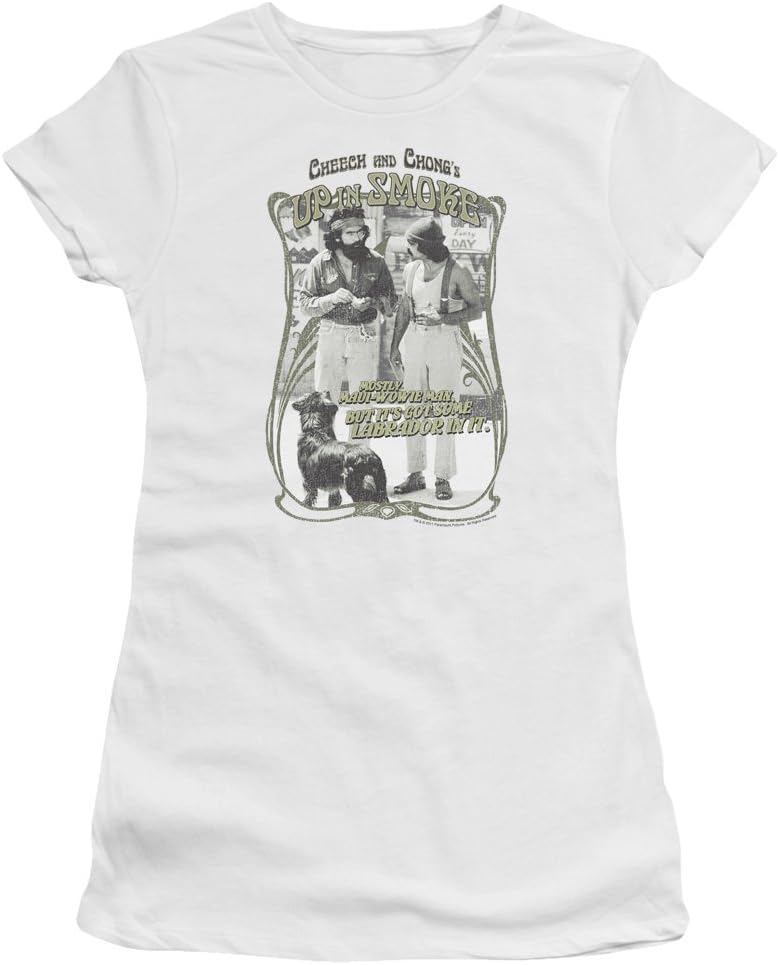 Up In Smoke Cheech & Chong Stoner Comedy Film Labrador Juniors Sheer T-Shirt Tee