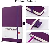 Lefute A5 Notebook Journal 200 Pages 80gsm Hardback Purple with Pen Loop view 3